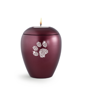 Schitterende urn met swarovski pootje