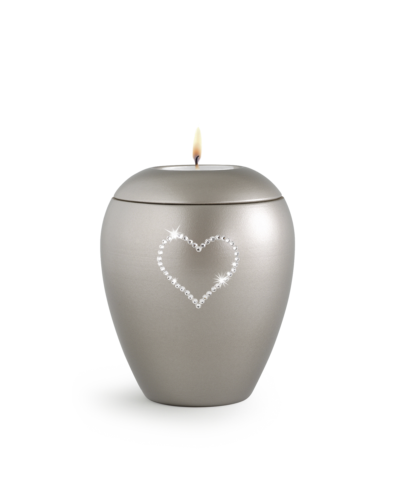 Schitterende urn met swarovski hart