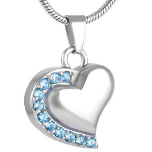 As Hanger Hart met Blauwe Steentjes inclusief bolletjes ketting