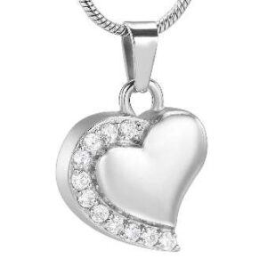 As Hanger Hart met Witte Steentjes inclusief bolletjes ketting