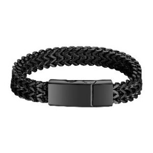 As dubbele gevlochten Schakel Armband Zwart
