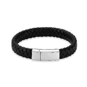 As Armband Leer ovaal Zwart