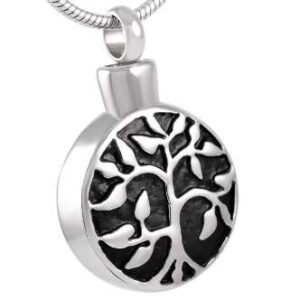As Hanger Rond Zwart met Boom inclusief bolletjes ketting