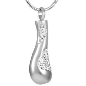 As Hanger Druppel met Steentjes inclusief bolletjes ketting
